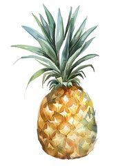 Pineapple watercolor illustration isolated 