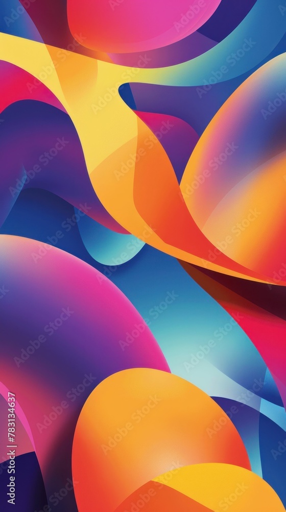 Aufkleber vibrant abstract background with colorful shapes and patterns in yellow, orange, and blue color sche