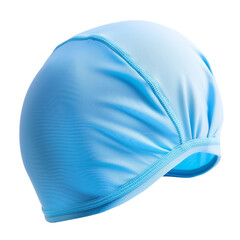 Blue Swimming Cap Isolated, Focused on Athletic Swimwear and Competitive Aquatic Sports Accessories.