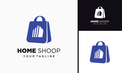 Vector Home  real estate shop shopping bag logo vector suitable for shopping logo