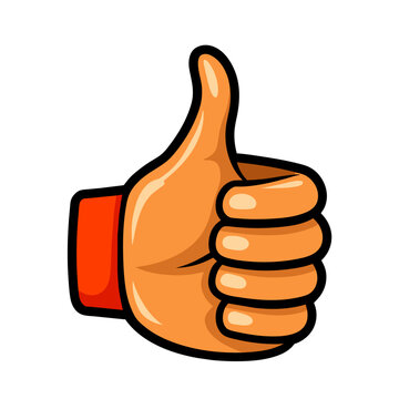 tumb up hand icon on white background
