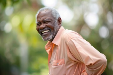 Serene Smiles: A Senior Black Man's Contemplative Portrait