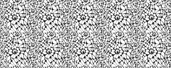 Seamless black and white neurographic pattern. Vector illustration