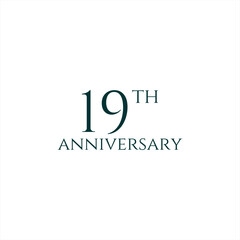 19th logo design, 19th anniversary logo design, vector, symbol, icon