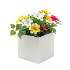Simple yet Elegant Flower Box with a Mix of Colorful Blooms, Highlighting the Concept of Minimalist Floral Design.