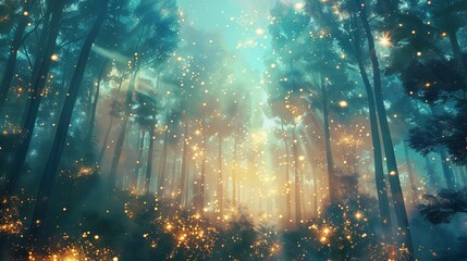 Starlit Tree: Enchanting and Mystical Whimsy in a Fantasy Forest