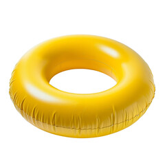 Yellow Inflatable Pool Ring Depicting Summer Recreation and Vacation Concept.