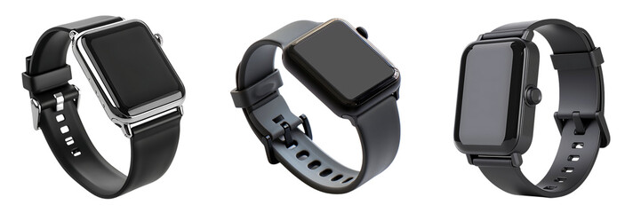 set of smartwatch isolated on  white or transparent background