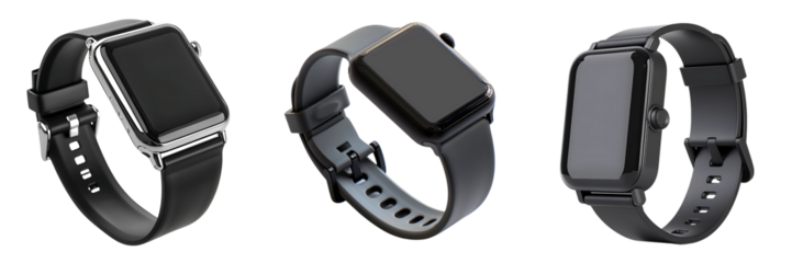 set of smartwatch isolated on  white or transparent background