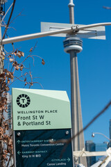 Fototapeta premium city of Toronto location marker for Wellington Place (located at Front Street West and Portland Street)