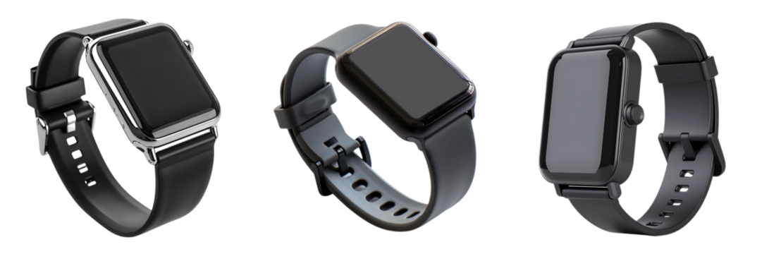 set of smartwatch isolated on  white or transparent background