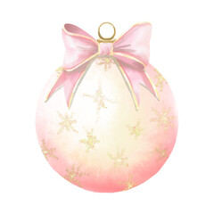 festive hanging ball in watercolor style.