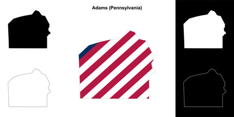 Adams County (Pennsylvania) outline map set