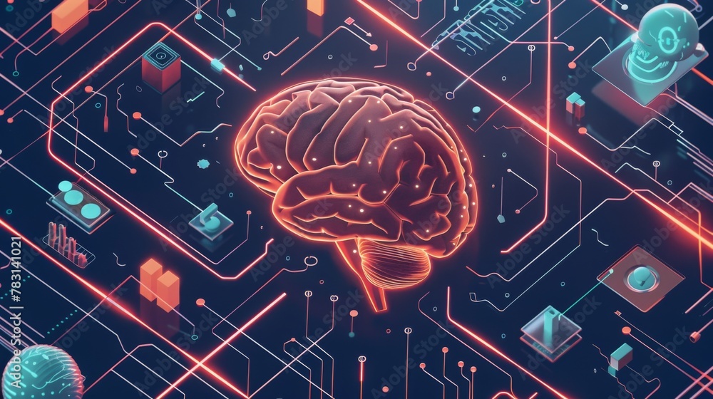 Poster computer circuit with the brain