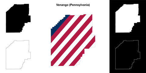 Venango County (Pennsylvania) outline map set