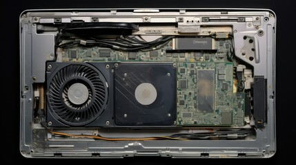 components silver back of computer