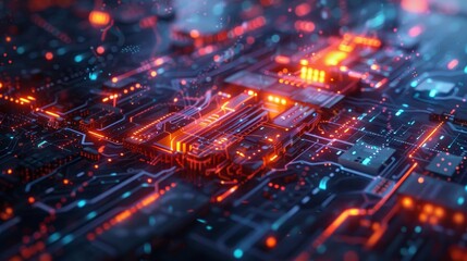 Fototapeta premium Craft a futuristic visualization of cyberspace intertwined with geometric patterns