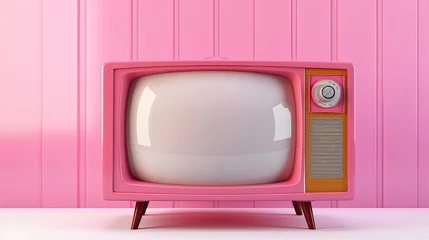 Fotobehang decor pink tv © vectorwin
