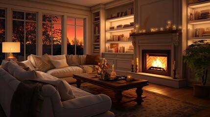 fireplace warm light