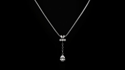 pendant silver chain necklace - obrazy, fototapety, plakaty