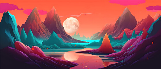 A landscape of a planet. Illustration of mysterious space.
