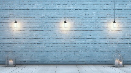 ambiance light blue brick wall