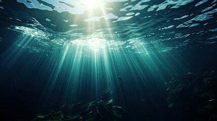 under dark ocean water