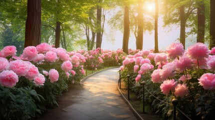 view pink flower garden