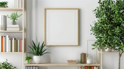 Mockup frame close up in living room interior, 3d render
design minimal art