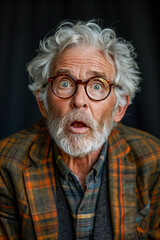 Portrait homme &acirc;g&eacute; &eacute;tonn&eacute;