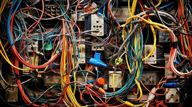 jumbled messy cables