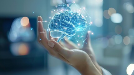 a Person Holding the Brain