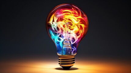 colors hand drawn light bulb