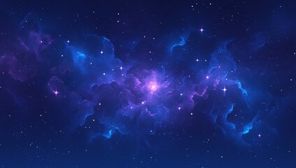 amazing nebula, galaxy background, purple and blue tones - obrazy, fototapety, plakaty