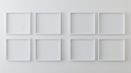 white wall mockup empty frames 