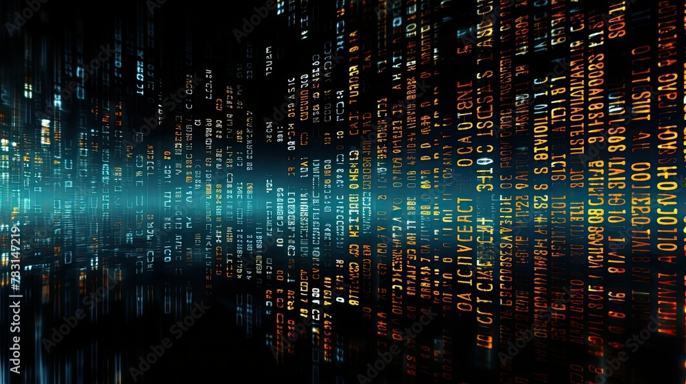Poster binary digital technology abstract