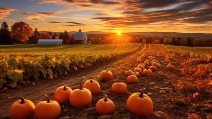 Foto op Canvas pumpkins autumn oranic farm © vectorwin