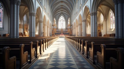 altar cathedral interior - obrazy, fototapety, plakaty