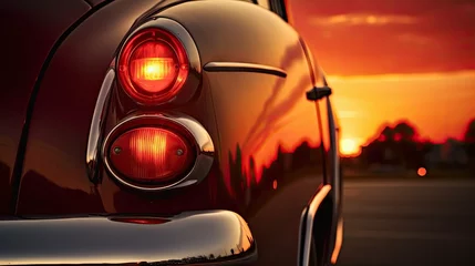 Fototapeten vintage car brake lights © vectorwin