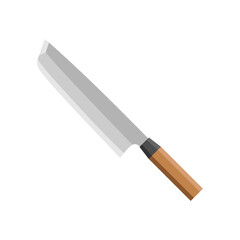 japanese cooking knife icon isolated on white background. vector illustration in flat style