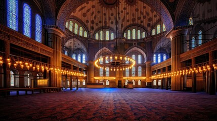 Obraz premium dome blue mosque interior
