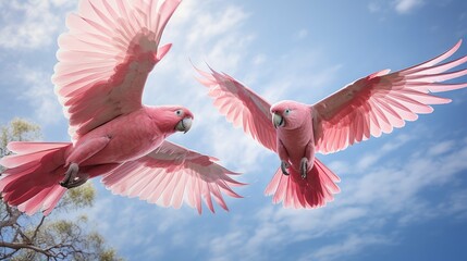 soar pink cockatoo - obrazy, fototapety, plakaty