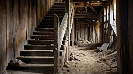 Naklejka premium weathered old barn interior
