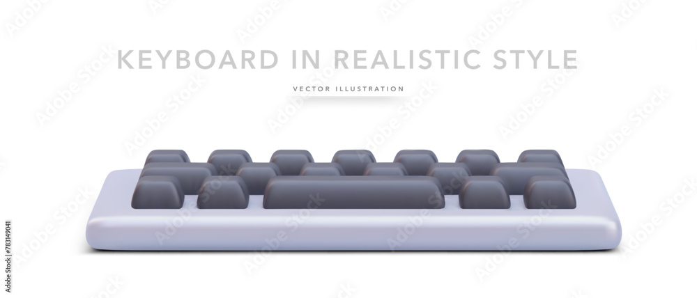 Poster keyboard from laptop computer in realistic style isolated on white background. vector illustration