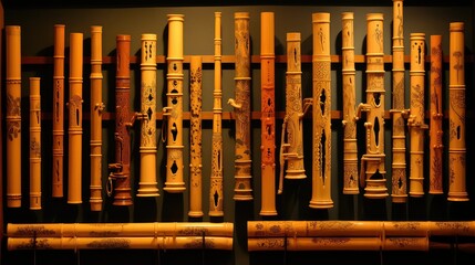 wooden bamboo flute