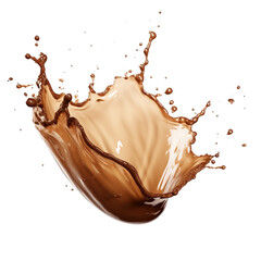 Dynamic splash of coffee isolated on white