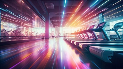 exercise blurred gym interior