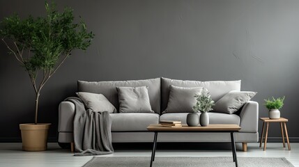 comfortable gray linen