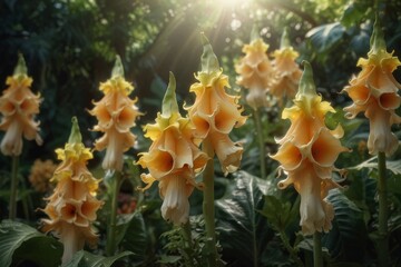 Fototapeta premium Brugmansia plants in a garden