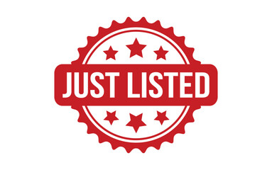 Just Listed rubber grunge stamp seal vector